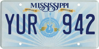 MS license plate YUR942