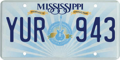MS license plate YUR943