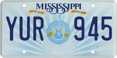 MS license plate YUR945