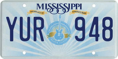 MS license plate YUR948