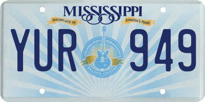 MS license plate YUR949