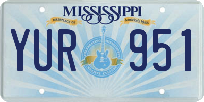 MS license plate YUR951
