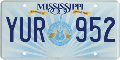 MS license plate YUR952