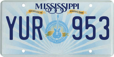MS license plate YUR953