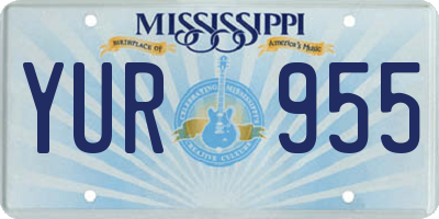 MS license plate YUR955