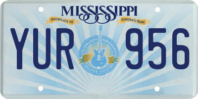 MS license plate YUR956
