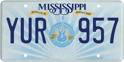 MS license plate YUR957