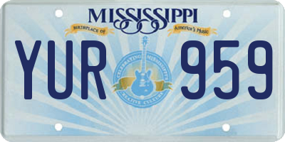 MS license plate YUR959