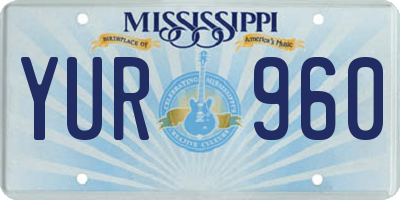 MS license plate YUR960