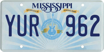 MS license plate YUR962