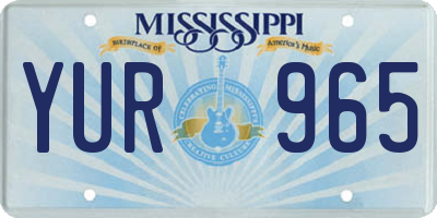 MS license plate YUR965