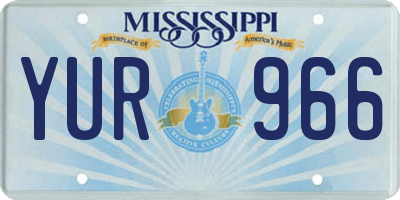 MS license plate YUR966