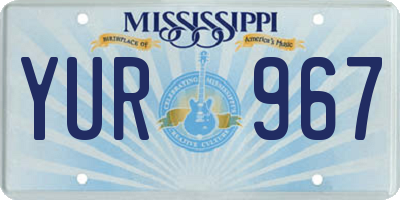 MS license plate YUR967