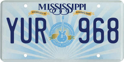 MS license plate YUR968