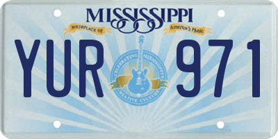 MS license plate YUR971