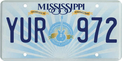 MS license plate YUR972
