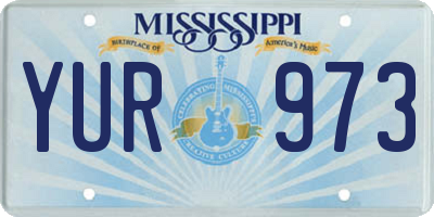 MS license plate YUR973