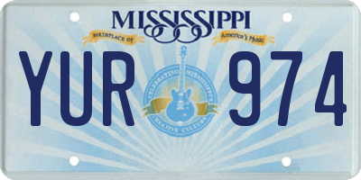 MS license plate YUR974
