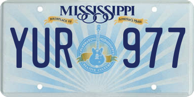 MS license plate YUR977