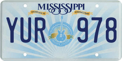 MS license plate YUR978