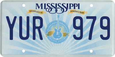 MS license plate YUR979