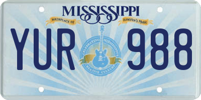 MS license plate YUR988