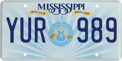 MS license plate YUR989