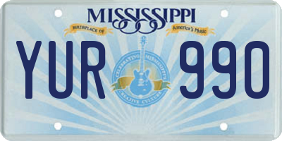 MS license plate YUR990