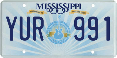 MS license plate YUR991
