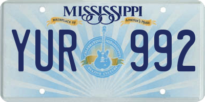 MS license plate YUR992