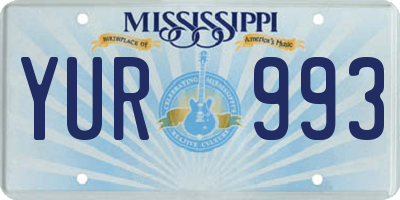 MS license plate YUR993