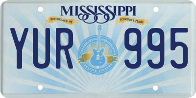 MS license plate YUR995