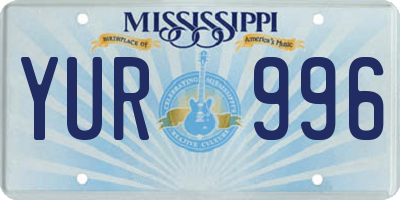 MS license plate YUR996