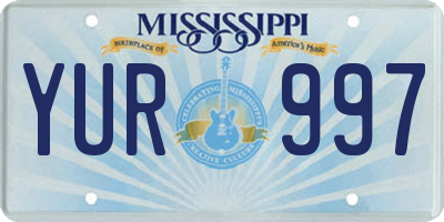 MS license plate YUR997