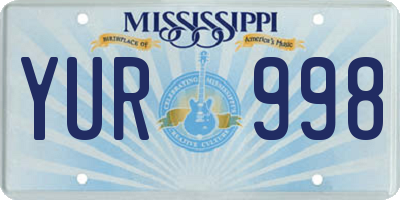 MS license plate YUR998