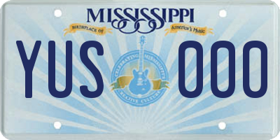 MS license plate YUS000