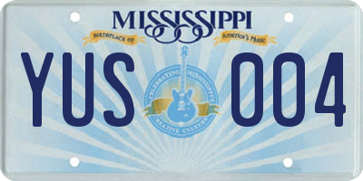 MS license plate YUS004