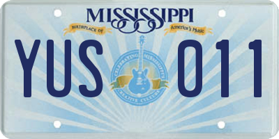 MS license plate YUS011