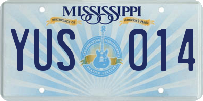 MS license plate YUS014