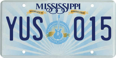MS license plate YUS015