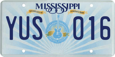 MS license plate YUS016