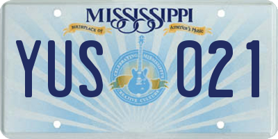 MS license plate YUS021