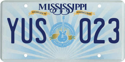 MS license plate YUS023
