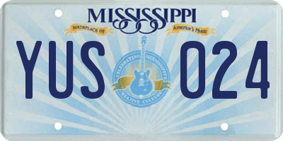 MS license plate YUS024