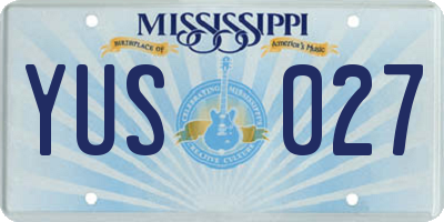 MS license plate YUS027