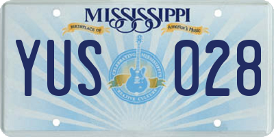 MS license plate YUS028
