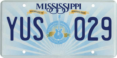 MS license plate YUS029