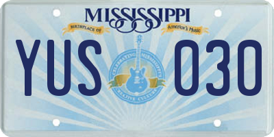 MS license plate YUS030