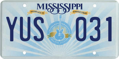 MS license plate YUS031