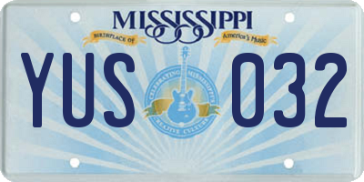 MS license plate YUS032